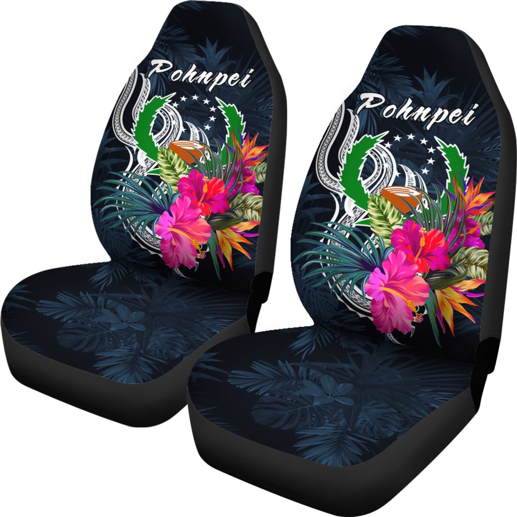 Pohnpei Micronesia Car Seat Covers - Tropical Flower - Polynesian Pride