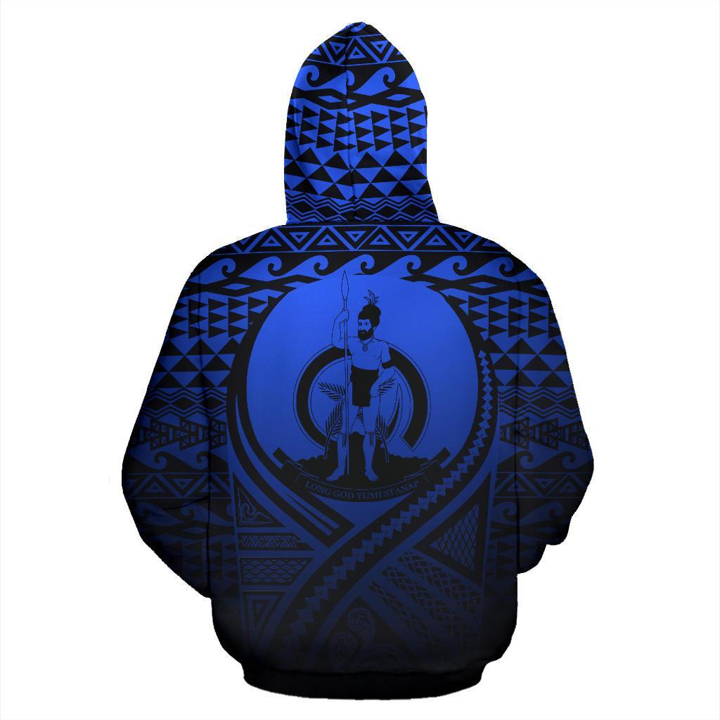 Vanuatu All Over Hoodie Lift up Blue - Polynesian Pride