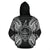 Palau Polynesian All Over Zip up Hoodie Map Black - Polynesian Pride