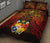 Tonga Polynesian Quilt Bed Set - Tonga Coat Of Arms & Red Manta Ray Turtle - Polynesian Pride