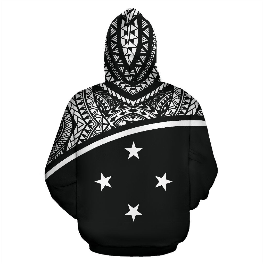 Pohnpei All Over Zip up Hoodie Micronesia Black Curve Style - Polynesian Pride
