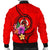 Vanuatu Polynesian Men's Bomber Jacket - Floral With Seal Red - Polynesian Pride