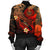 Tahiti Polynesian Bomber Jacket - Plumeria Flowers And Waves - Polynesian Pride