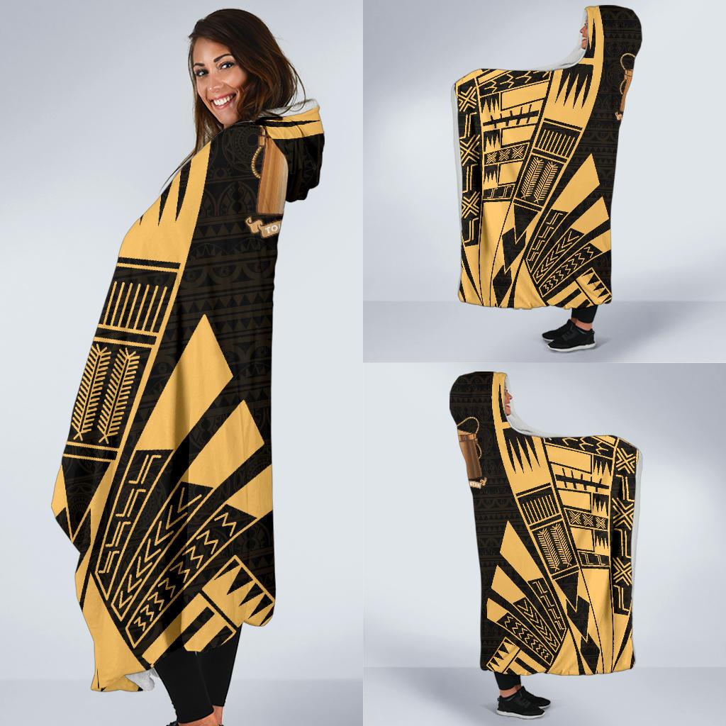 Tokelau Hooded Blanket - Polynesian Tattoo Gold - Polynesian Pride