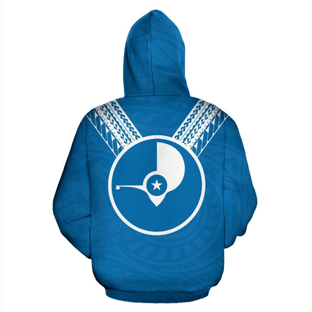 Yap All Over Zip up Hoodie Blue Sailor Style - Polynesian Pride