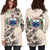 Samoa Hoodie Dress - Samoa Coat Of Arms & Beige Hibiscus - Polynesian Pride