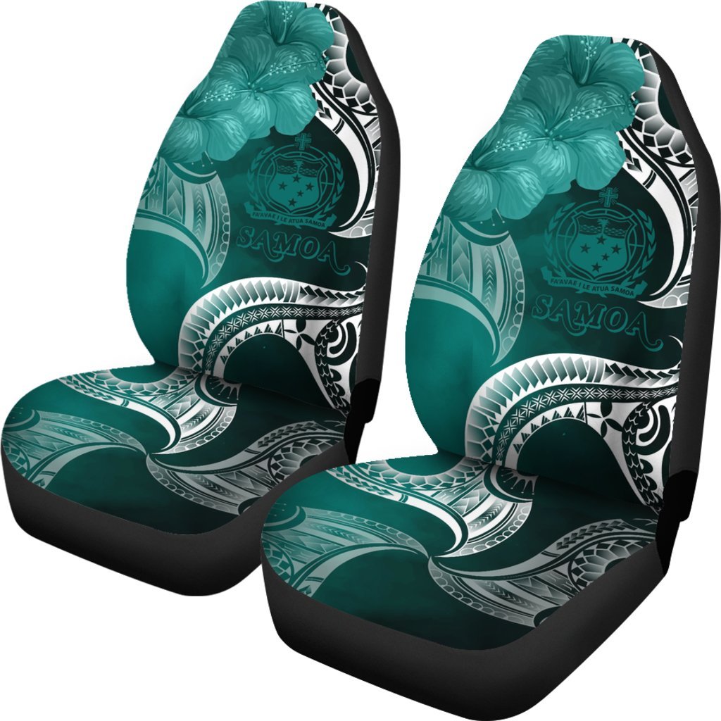 Samoa Car Seat Covers - Samoa Seal Wave Style (Green) - Polynesian Pride
