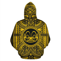 Marquesas Islands ll Over Hoodie Marquesas Islands Coat of rms Polynesian Gold Black - Polynesian Pride