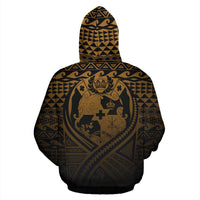 Tonga All Over Hoodie Lift up Gold - Polynesian Pride