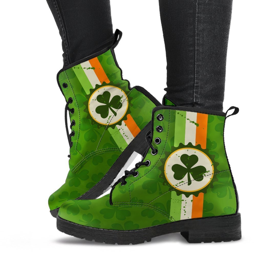 Ireland Celtic Leather Boots - Irish Flag - Polynesian Pride