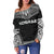 Kosrae Polynesian Chief Women's Off Shoulder Sweater - Black Version - Polynesian Pride