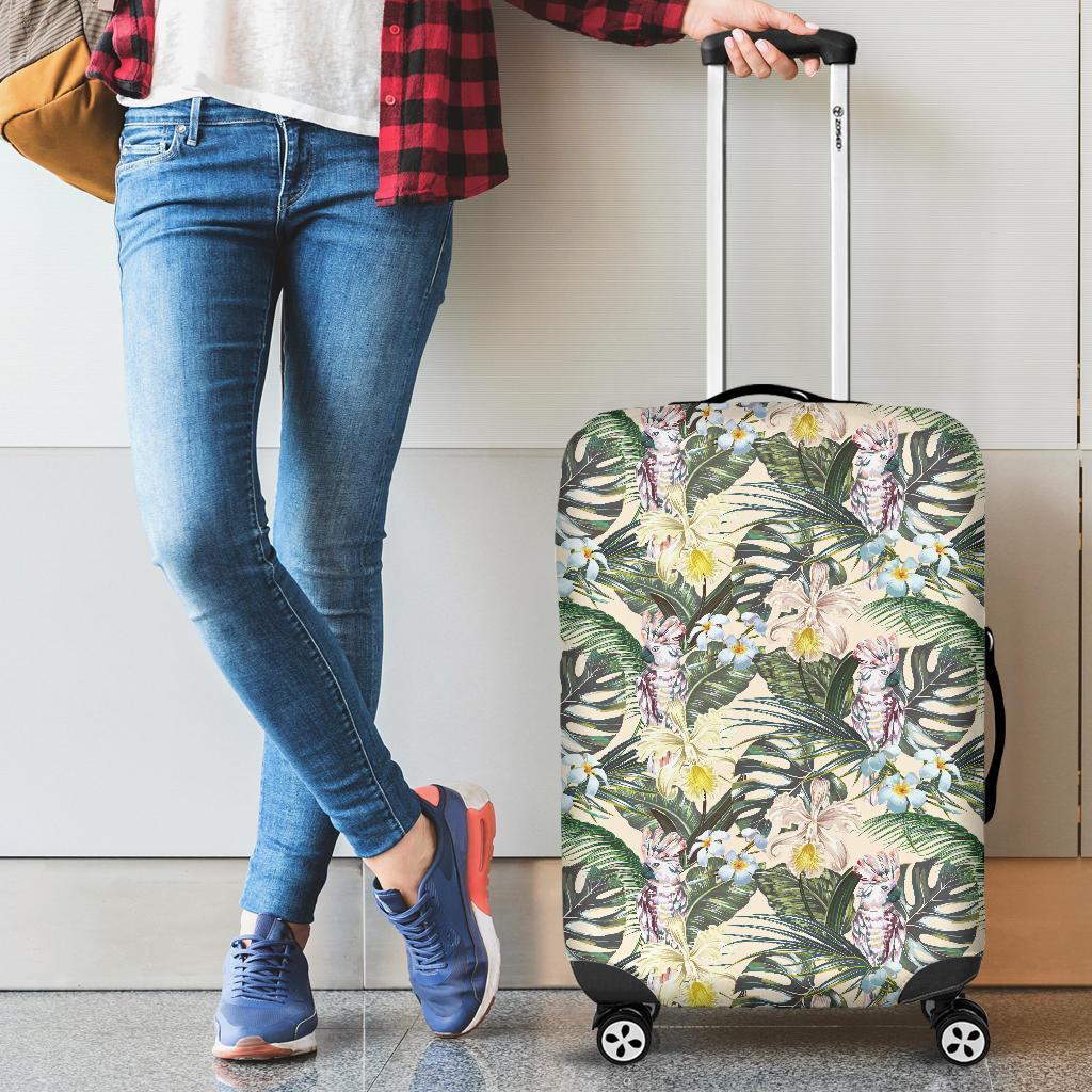Tropical Jungle Parrots And Flamingos Luggage Cover - Polynesian Pride