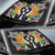 Kosrae State Auto Sun Shades - Coat Of Arms With Tropical Flowers - Polynesian Pride