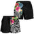 Fiji Polynesian Women's Shorts - Summer Plumeria (Black) - Polynesian Pride