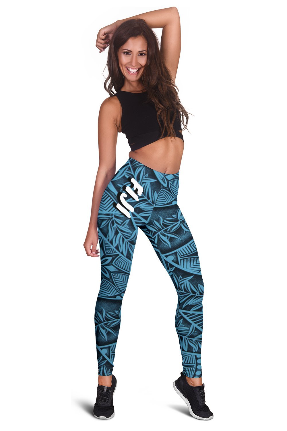 FIji legging Tapa Style TH76 Blue - Polynesian Pride