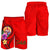 Tahiti Polynesian Men's Shorts - Floral With Seal Red - Polynesian Pride