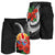 Tahiti Polynesian Men Shorts - Hibiscus Coat of Arm Black - Polynesian Pride