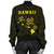 Hawaii Kakau Polynesian Three Turtles Map Women's Bomber Jacket - Yellow - Polynesian Pride