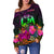 Tonga Polynesian Women's Off Shoulder Sweater - Summer Hibiscus - Polynesian Pride