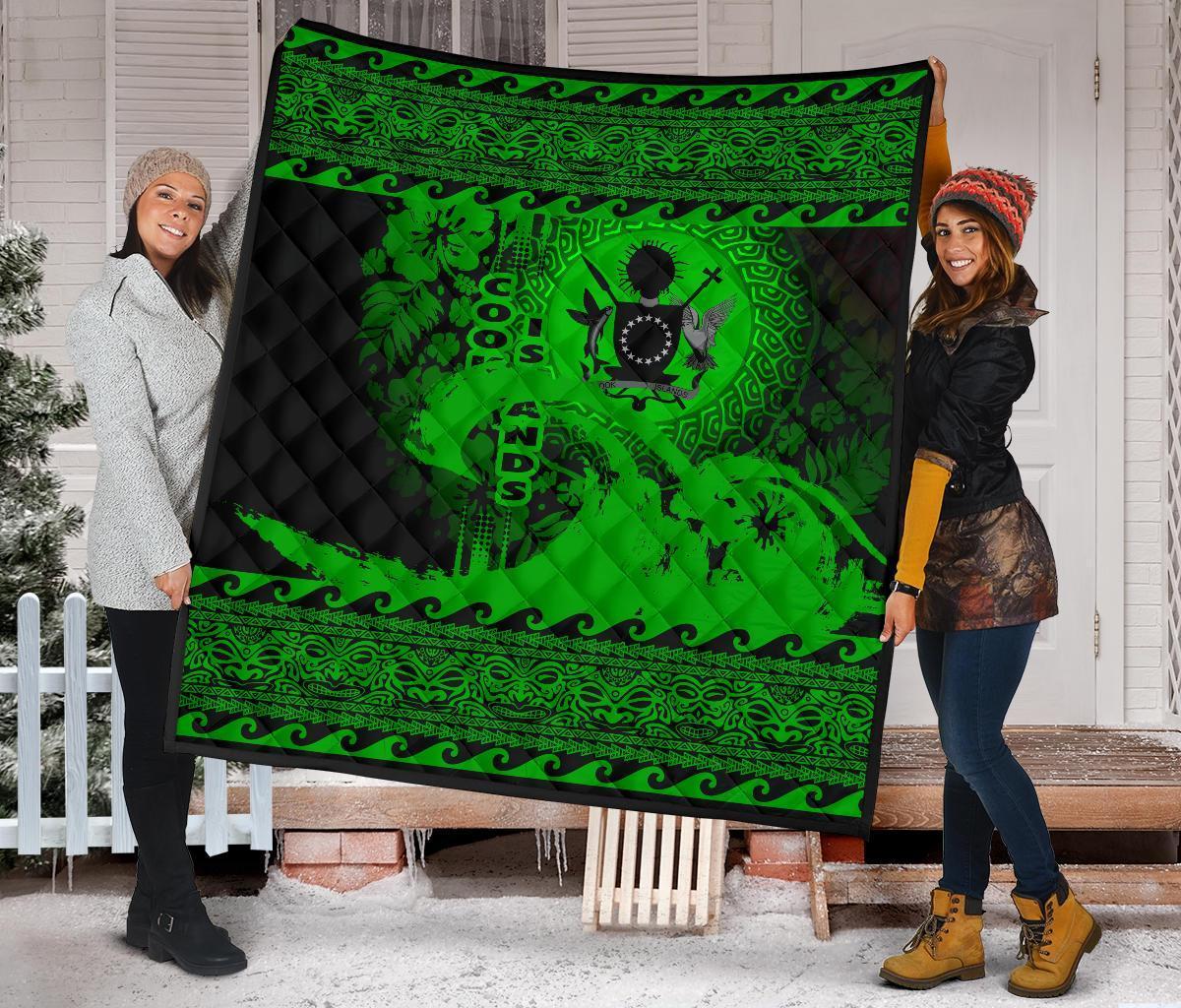 Cook Island Quilt Wave Green Design - Polynesian Pride