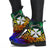 Wallis and Futuna Custom Personalised Leather Boots - Rainbow Polynesian Pattern - Polynesian Pride