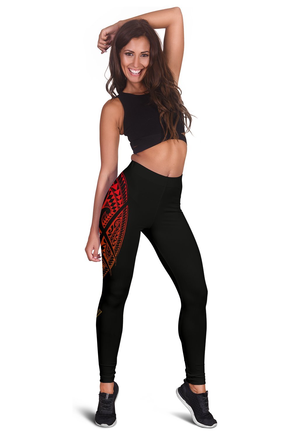 Hawaii State Tattoo Swirly Polynesian Women's Leggings - Polynesian Pride