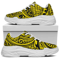 Polynesian Maori Lauhala Yellow Chunky Sneakers - Polynesian Pride