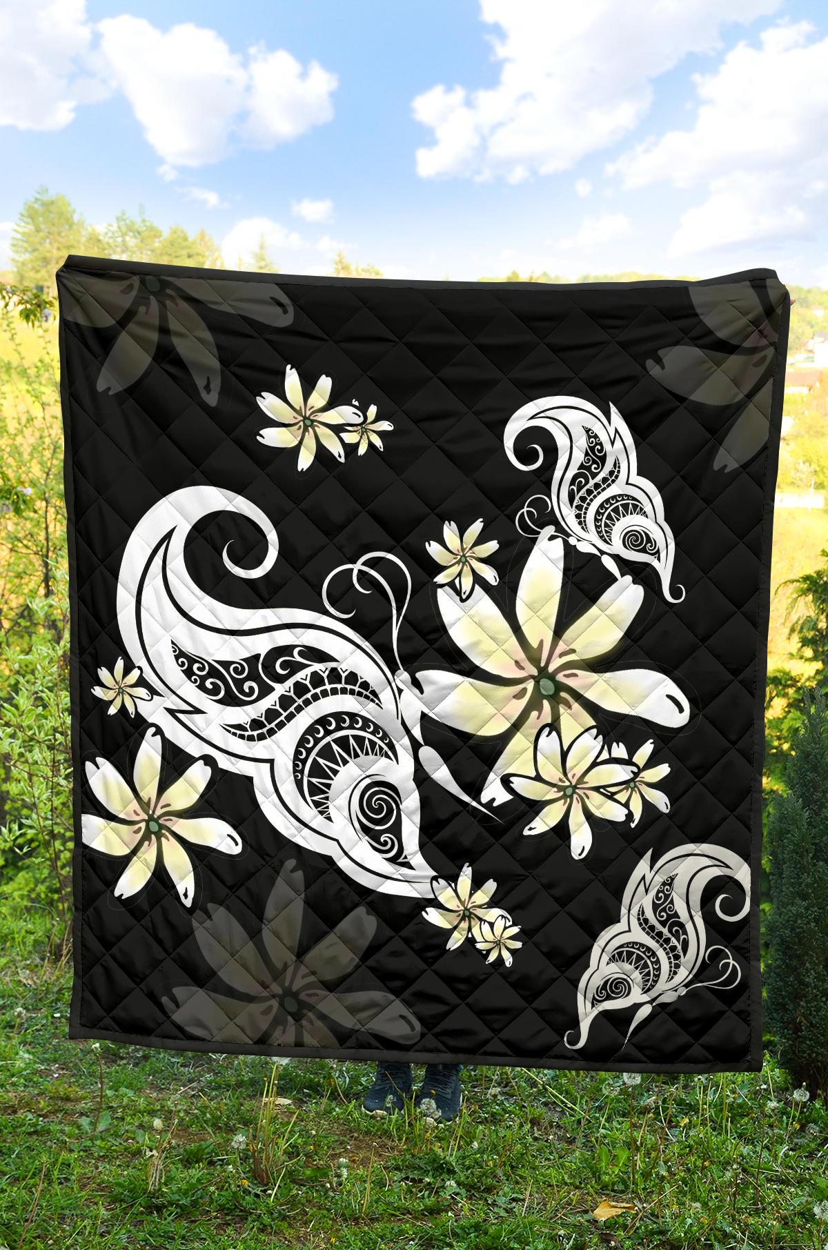 Plumeria Butterfly Premium Quilt - Polynesian Pride