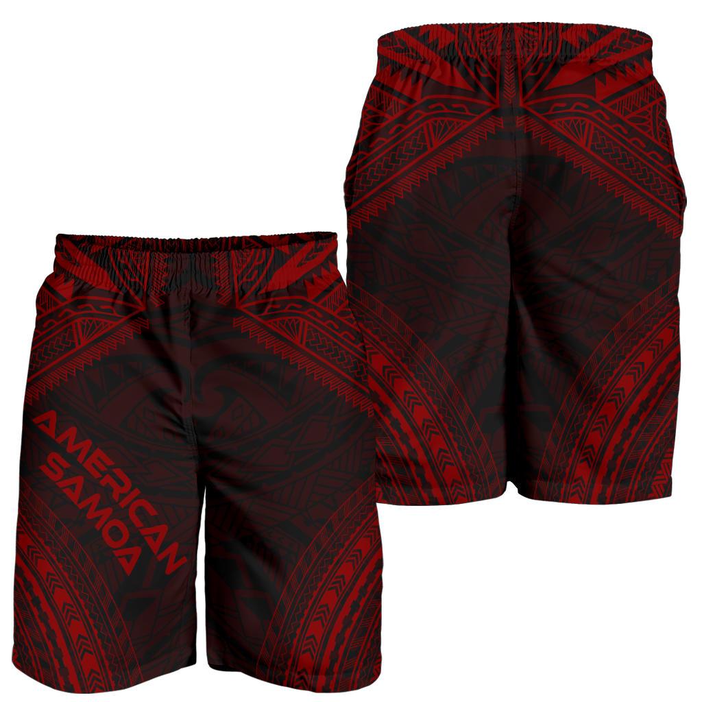 American Samoa Men's Shorts - Polynesian Chief Red Version - Polynesian Pride