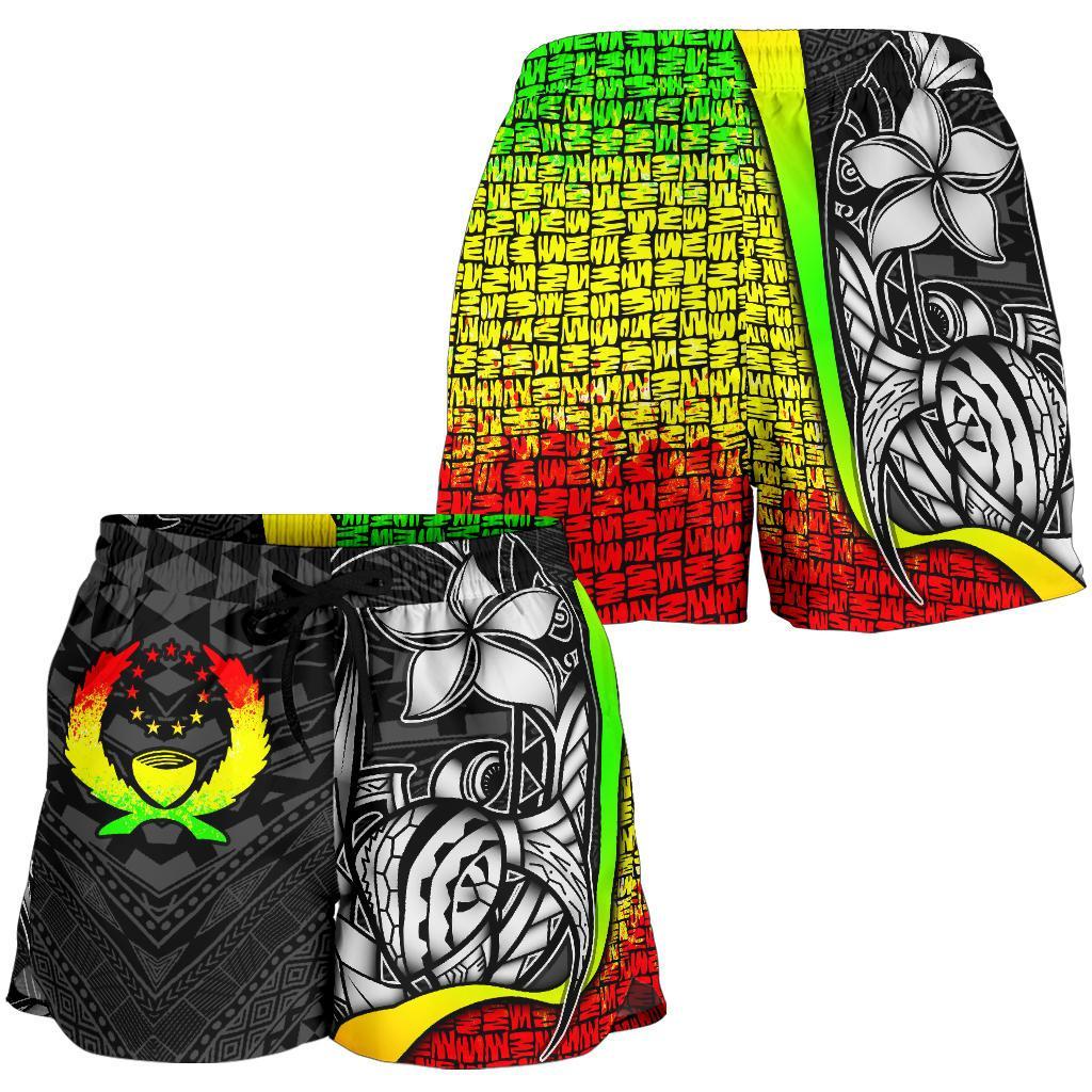 Pohnpei Micronesia Women's Shorts Reggae - Turtle With Hook - Polynesian Pride