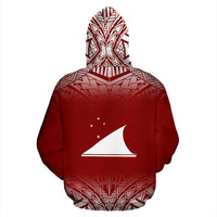 Tokelau All Over Hoodie Fog Red - Polynesian Pride