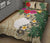 Palau Polynesian Quilt Bed Set - Hibiscus Turtle Tattoo Beige - Polynesian Pride