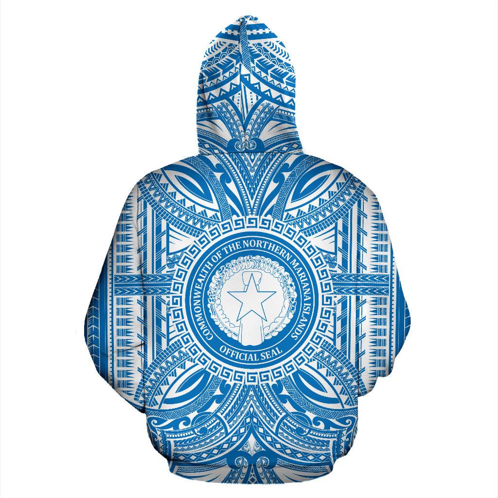 Northern Mariana Islands ll Over Hoodie Northern Mariana Islands Coat of rms Polynesian Flag Color - Polynesian Pride
