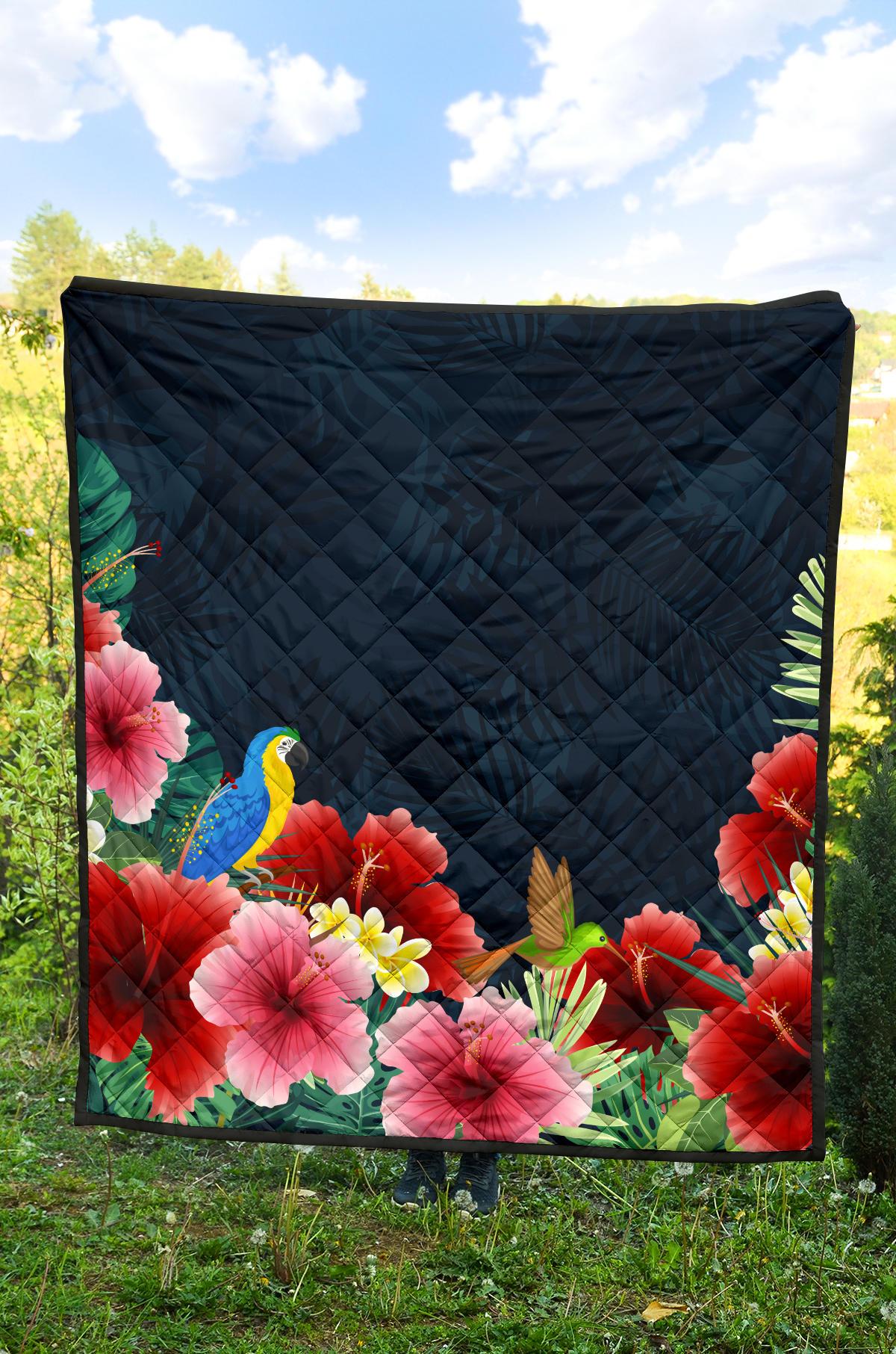 Forest Hibiscus Premium Quilt - Polynesian Pride