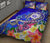 Hawaii Polynesian Quilt Bed Set - Hawaii Seal With Turtle Plumeria (Blue) - Polynesian Pride