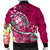 Guam Men's Bomber Jacket - Turtle Plumeria (Pink) - Polynesian Pride