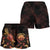 Federated States of Micronesia Polynesian Women's Shorts - Turtle With Blooming Hibiscus Gold - Polynesian Pride