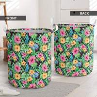 Tropical Hibiscus Banana Leafs Hawaii Laundry Basket - Polynesian Pride