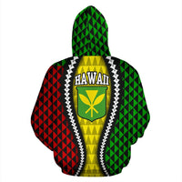 Hawaii Zipper Hoodie Hawaii Kanaka Maoli Flag - Polynesian Pride