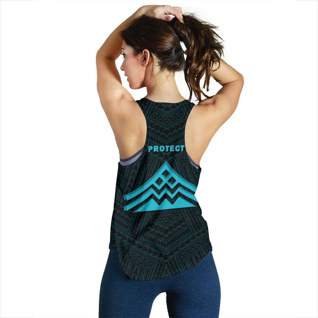 Hawaii Mauna Kea Polynesian Women's Racerback Tank Blue - Polynesian Pride