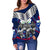 Samoa Women's Off Shoulder Sweater Siva Tau - Polynesian Pride