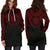 Tuvalu Women Hoodie Dress - Tuvalu Coat Of Arms Polynesian Red Black - Polynesian Pride