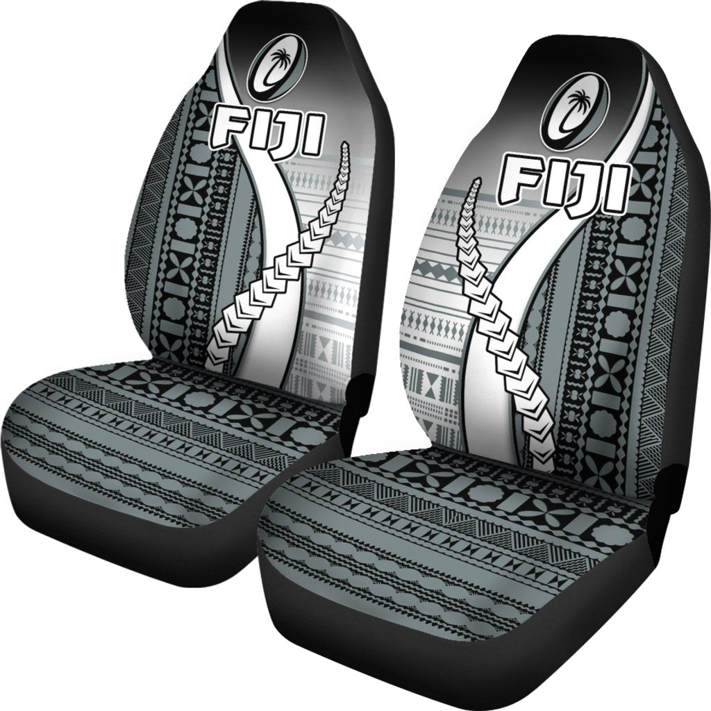 Fiji Rugby Car Seat Covers Confident Polynesian Universal Fit Black - Polynesian Pride