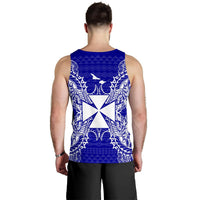 Wallis And Futuna Polynesian Men Tank Top Map Blue - Polynesian Pride