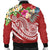 Polynesian American Samoa Men's Bomber Jacket - Summer Plumeria (Red) - Polynesian Pride