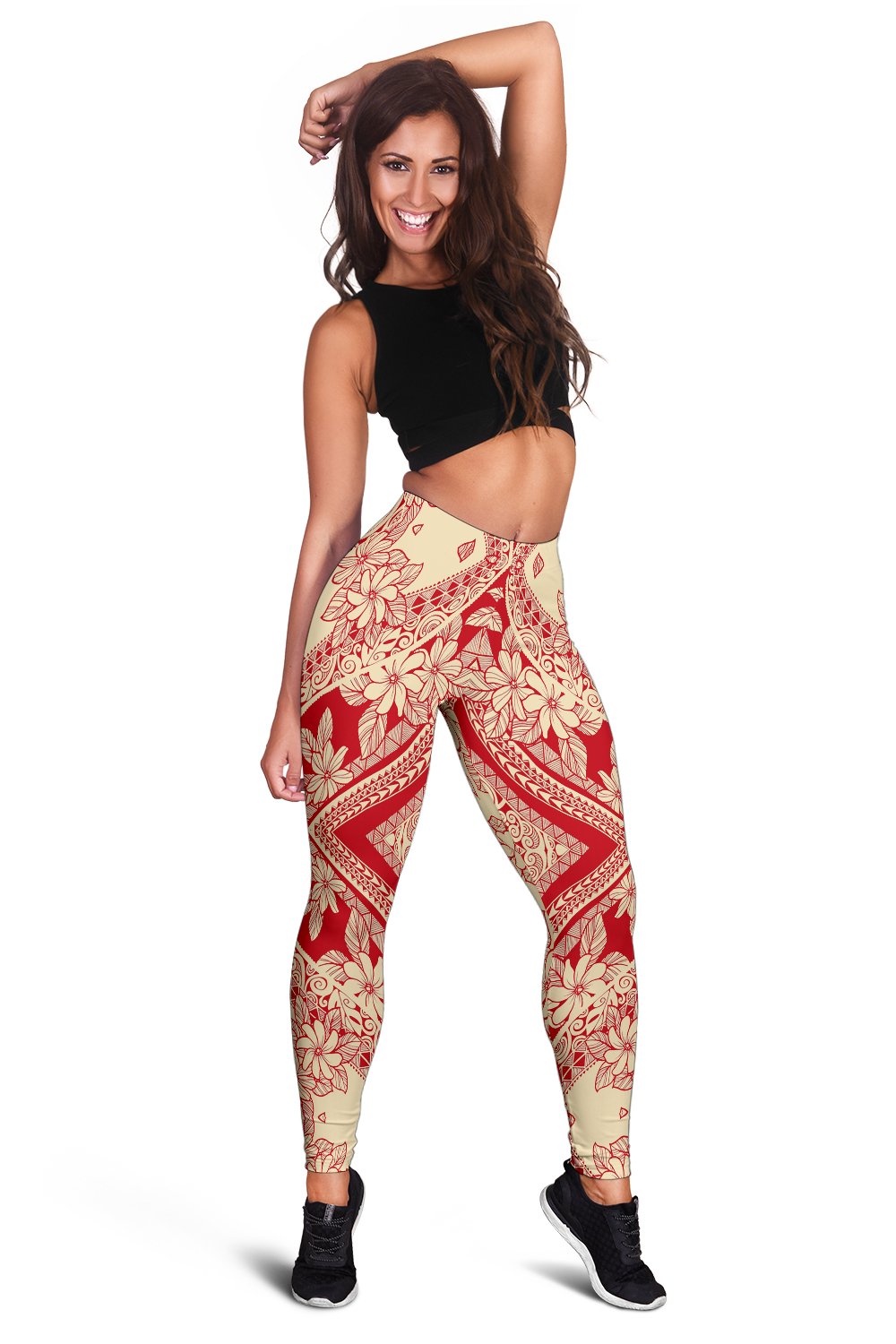 Polynesian Plumeria Mix Hawaii Women's Leggings AH - Polynesian Pride
