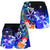 Fiji Custom Personalised Women's Shorts - Humpback Whale with Tropical Flowers (Blue) Women Blue - Polynesian Pride