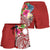 Nauru Polynesian Women's Shorts - Summer Plumeria (Red) - Polynesian Pride