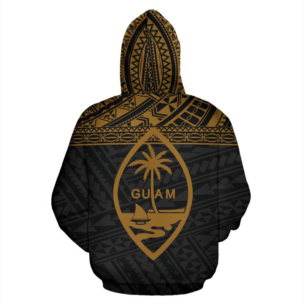 Guam Polynesian All Over Zip up Hoodie Yellow Horizontal Style - Polynesian Pride