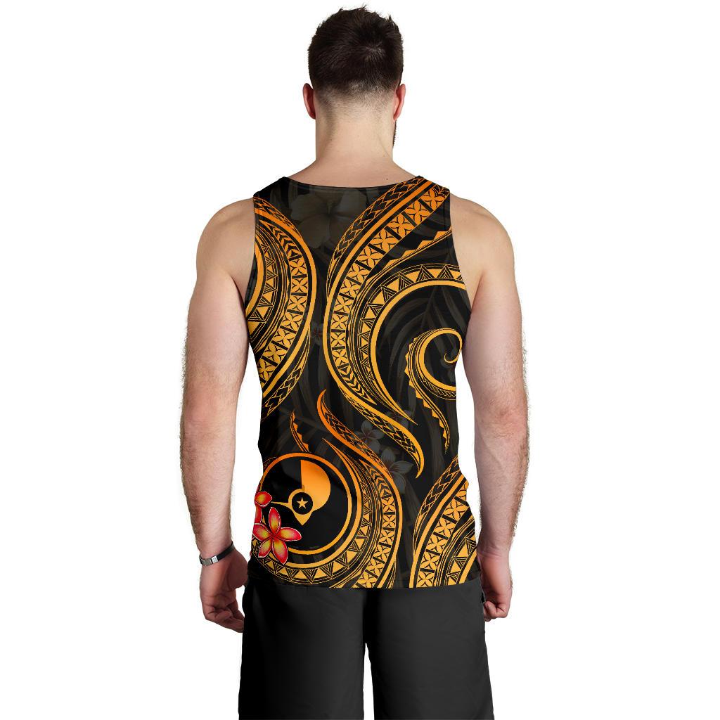 Yap Micronesian Men Tank Top - Gold Plumeria - Polynesian Pride